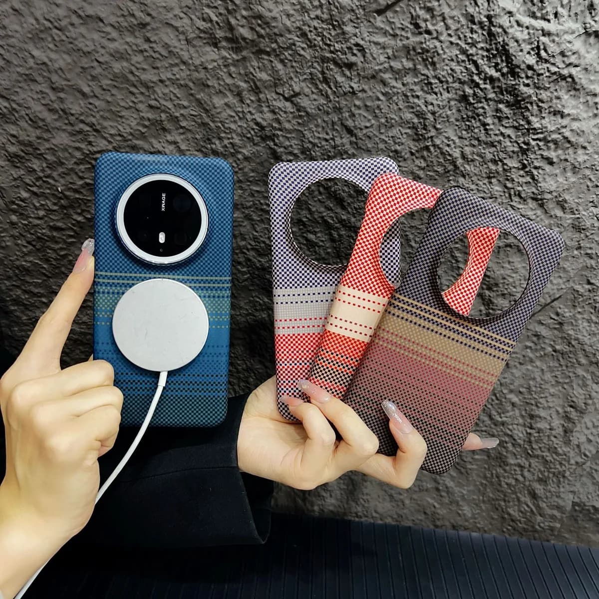 Kevlar MagSafe Case for Huawei Mate 80 Pro – Carbon Weave