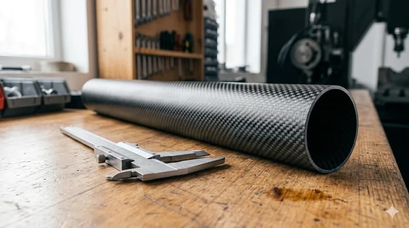 Round Carbon Fiber Tube — 3K Plain Weave T700