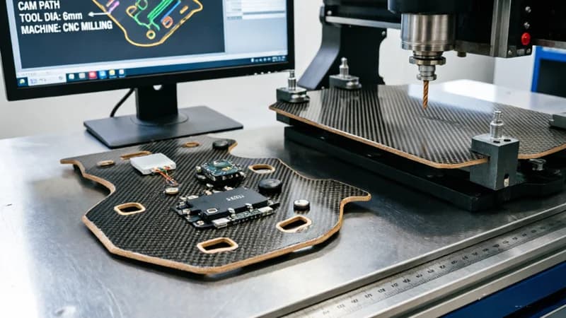 Carbon Fiber Drone Frame Base Plate — 3K Twill T700