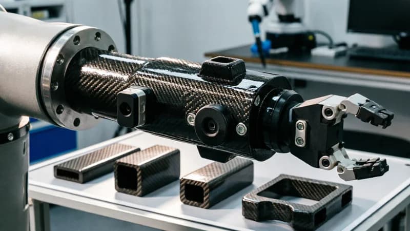 Carbon Fiber Robot End Effector Link — Custom Shape & Sensor Integration