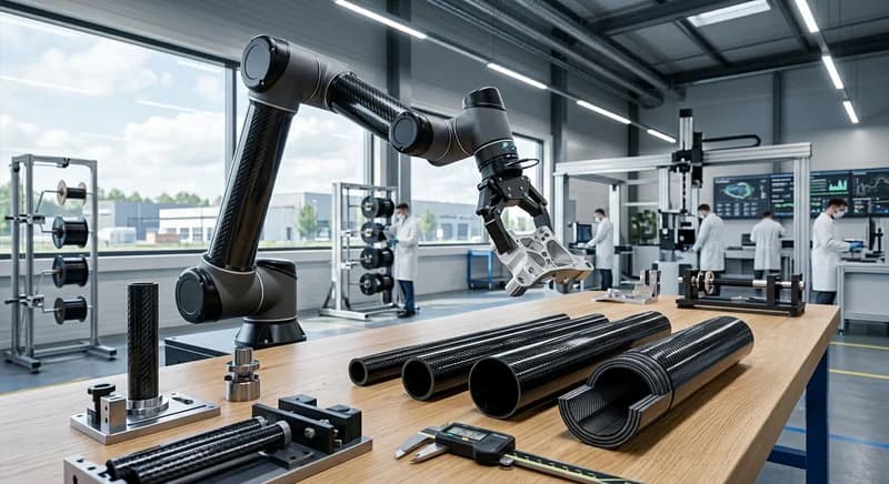 Carbon Fiber Robotic Arm Tube — High-Stiffness Lightweight Replacement